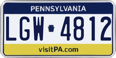 PA license plate LGW4812
