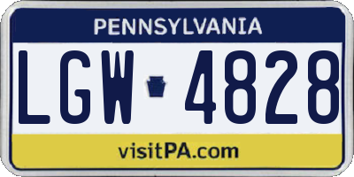 PA license plate LGW4828