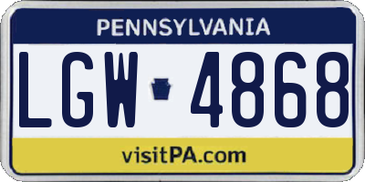 PA license plate LGW4868
