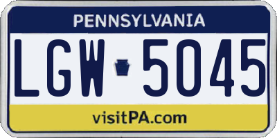 PA license plate LGW5045