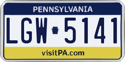 PA license plate LGW5141