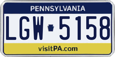 PA license plate LGW5158