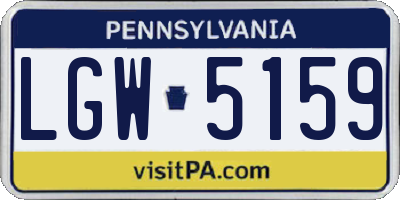 PA license plate LGW5159
