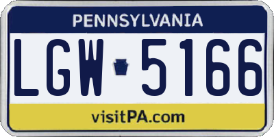 PA license plate LGW5166