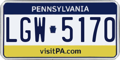 PA license plate LGW5170