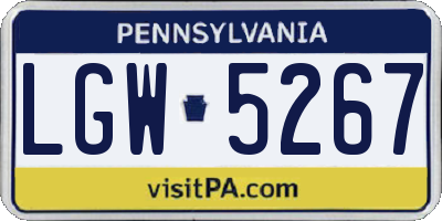 PA license plate LGW5267