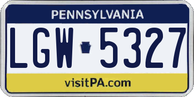 PA license plate LGW5327