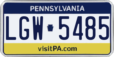 PA license plate LGW5485