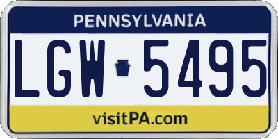 PA license plate LGW5495