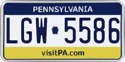 PA license plate LGW5586