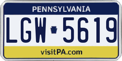 PA license plate LGW5619