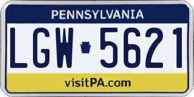 PA license plate LGW5621