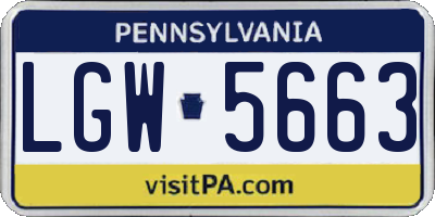 PA license plate LGW5663