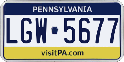 PA license plate LGW5677