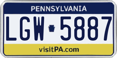 PA license plate LGW5887