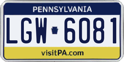 PA license plate LGW6081