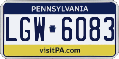 PA license plate LGW6083
