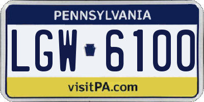 PA license plate LGW6100