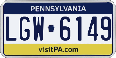 PA license plate LGW6149