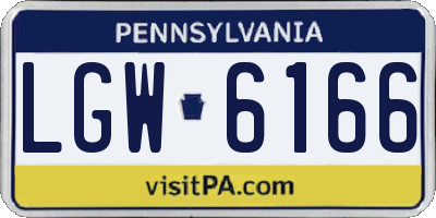 PA license plate LGW6166