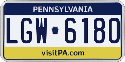 PA license plate LGW6180