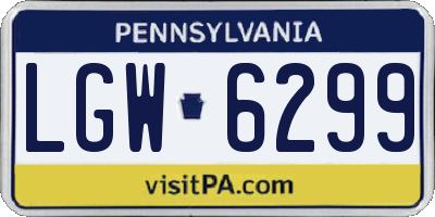 PA license plate LGW6299