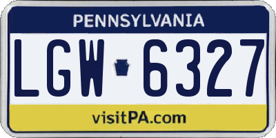 PA license plate LGW6327