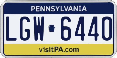 PA license plate LGW6440