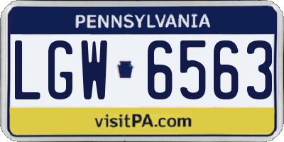 PA license plate LGW6563