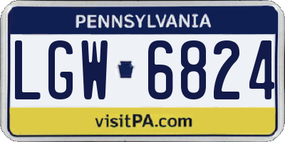 PA license plate LGW6824