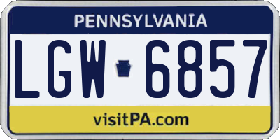 PA license plate LGW6857