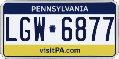 PA license plate LGW6877