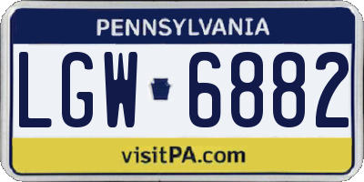 PA license plate LGW6882