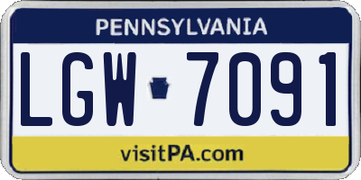 PA license plate LGW7091