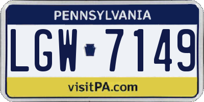 PA license plate LGW7149