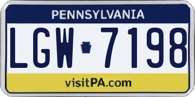 PA license plate LGW7198
