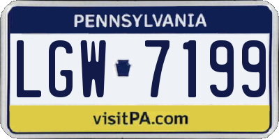 PA license plate LGW7199