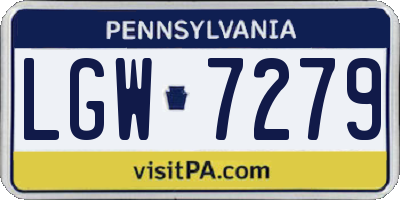 PA license plate LGW7279