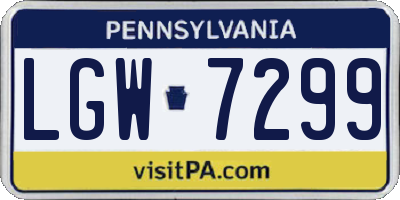 PA license plate LGW7299