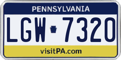 PA license plate LGW7320