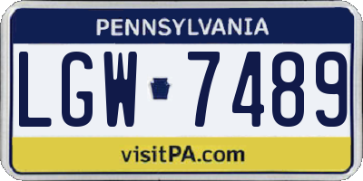PA license plate LGW7489