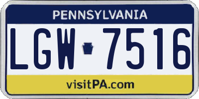 PA license plate LGW7516