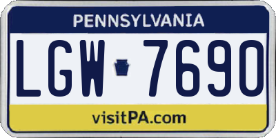 PA license plate LGW7690