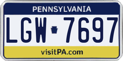 PA license plate LGW7697