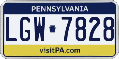 PA license plate LGW7828