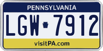 PA license plate LGW7912
