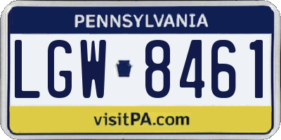 PA license plate LGW8461