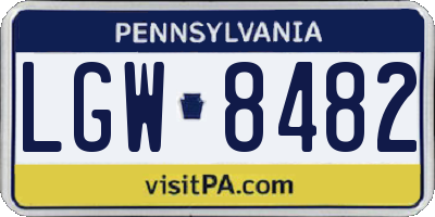 PA license plate LGW8482