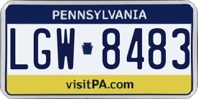 PA license plate LGW8483