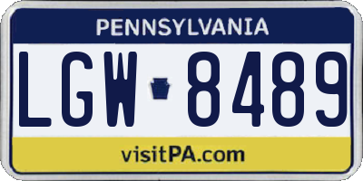 PA license plate LGW8489